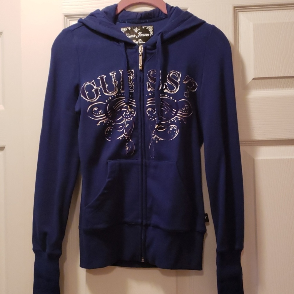 Guess Purple Blue Zip Hoodie